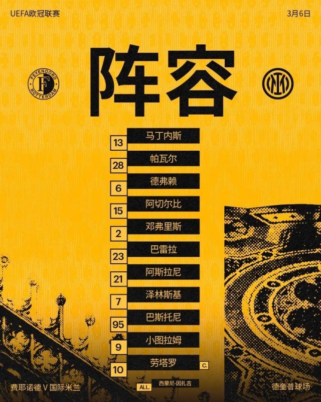 皇冠新体育-【欧冠】锋线双响炮！国际米兰客场2比0费耶诺德